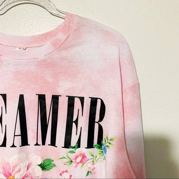 DREAMER Floral Tie Dye Long Sleeve Graphic Tee XL - Picture 3 of 12
